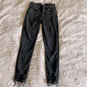 AGOLDE black distressed denim